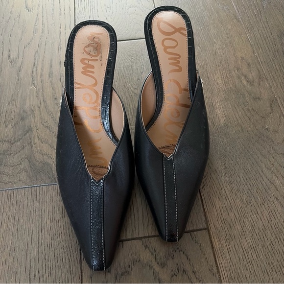Sam Edelman Black Tev Kitten-Heel Mules Size 7.5 - Picture 7 of 10
